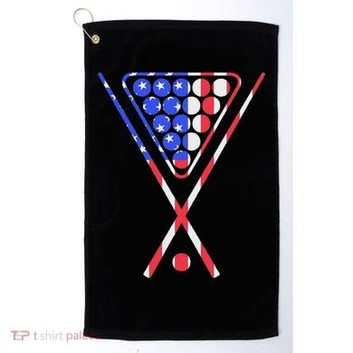American Flag Billiards Pool Cue And Rack Design Gift Golf Towel