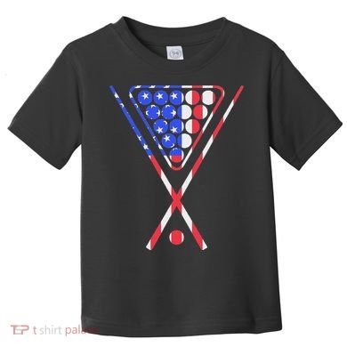 American Flag Billiards Pool Cue And Rack Design Gift Toddler T-Shirt
