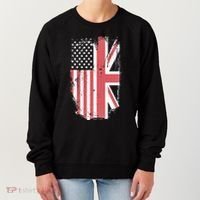 American Flag & British Flag Usa Uk Stars Stripes Union Jack Women's Sweatshirt thumb 0
