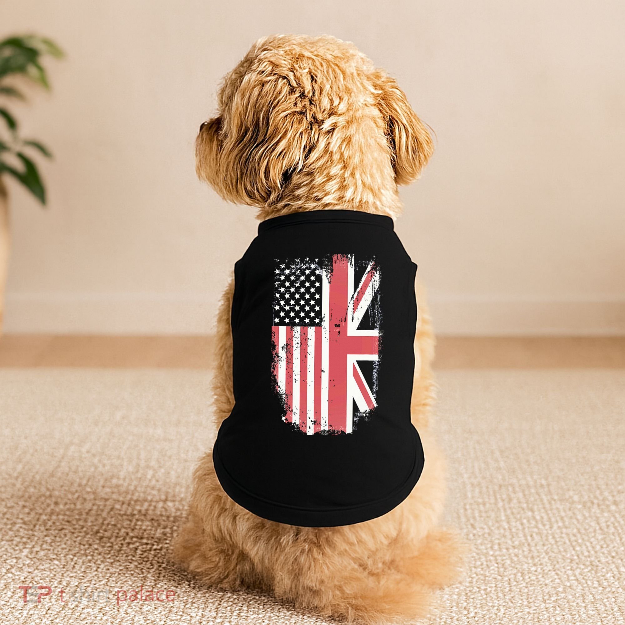 American Flag & British Flag Usa Uk Stars Stripes Union Jack Doggie Tank