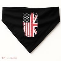 American Flag & British Flag Usa Uk Stars Stripes Union Jack USA-Made Doggie Bandana thumb 0