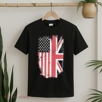 American Flag & British Flag Usa Uk Stars Stripes Union Jack T-Shirt thumb 2