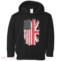 American Flag & British Flag Usa Uk Stars Stripes Union Jack Toddler Hoodie thumb 0