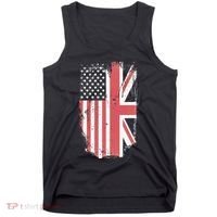 American Flag & British Flag Usa Uk Stars Stripes Union Jack Tank Top thumb 0