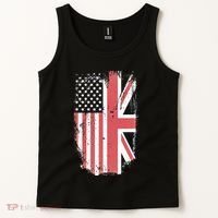 American Flag & British Flag Usa Uk Stars Stripes Union Jack Tank Top thumb 2