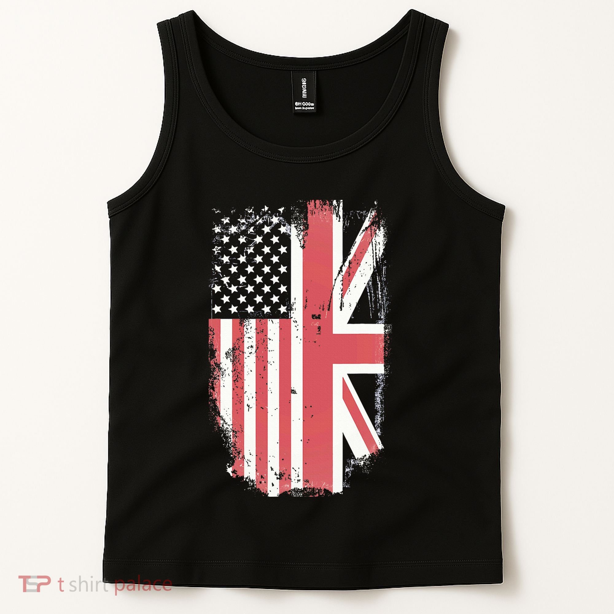 American Flag & British Flag Usa Uk Stars Stripes Union Jack Tank Top