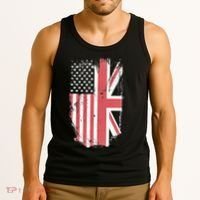 American Flag & British Flag Usa Uk Stars Stripes Union Jack Tank Top thumb 3