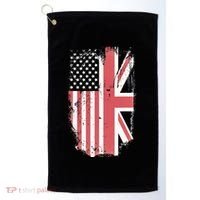American Flag & British Flag Usa Uk Stars Stripes Union Jack Golf Towel thumb 0