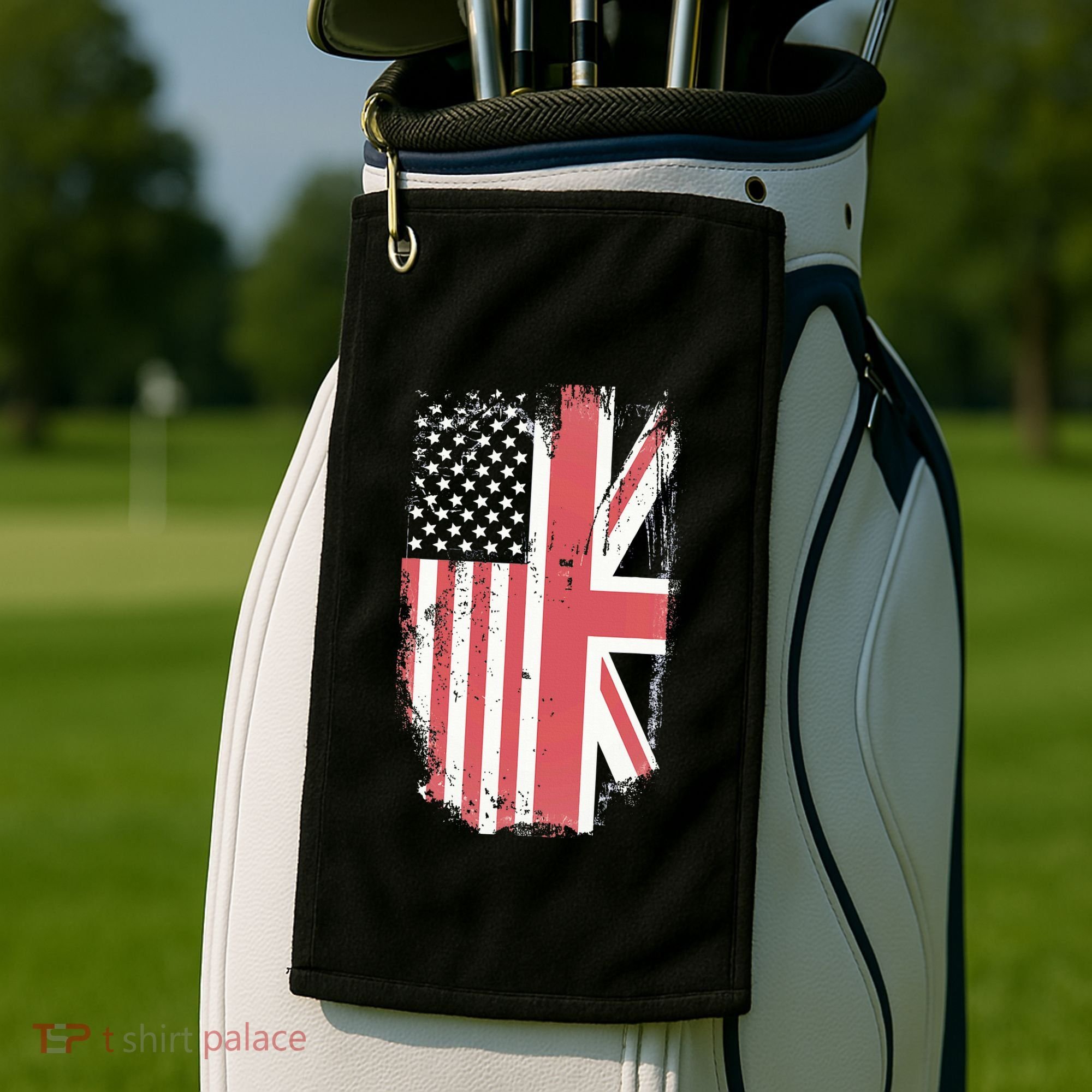 American Flag & British Flag Usa Uk Stars Stripes Union Jack Golf Towel