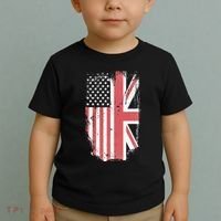 American Flag & British Flag Usa Uk Stars Stripes Union Jack Toddler T-Shirt thumb 2