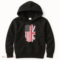 American Flag & British Flag Usa Uk Stars Stripes Union Jack Kids Hoodie thumb 0