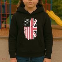 American Flag & British Flag Usa Uk Stars Stripes Union Jack Kids Hoodie thumb 3