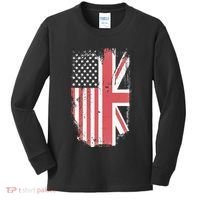 American Flag & British Flag Usa Uk Stars Stripes Union Jack Kids Long Sleeve Shirt thumb 0