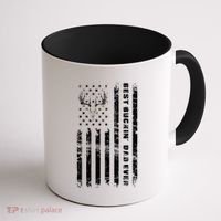 American Flag Best Buckin Dad Ever Gift Deer Hunter Gift Coffee Mug thumb 1