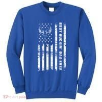 American Flag Best Buckin Dad Ever Gift Deer Hunter Gift Sweatshirt thumb 0