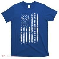 American Flag Best Buckin Dad Ever Gift Deer Hunter Gift T-Shirt thumb 0
