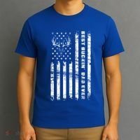 American Flag Best Buckin Dad Ever Gift Deer Hunter Gift T-Shirt thumb 3