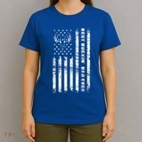 American Flag Best Buckin Dad Ever Gift Deer Hunter Gift T-Shirt thumb 4