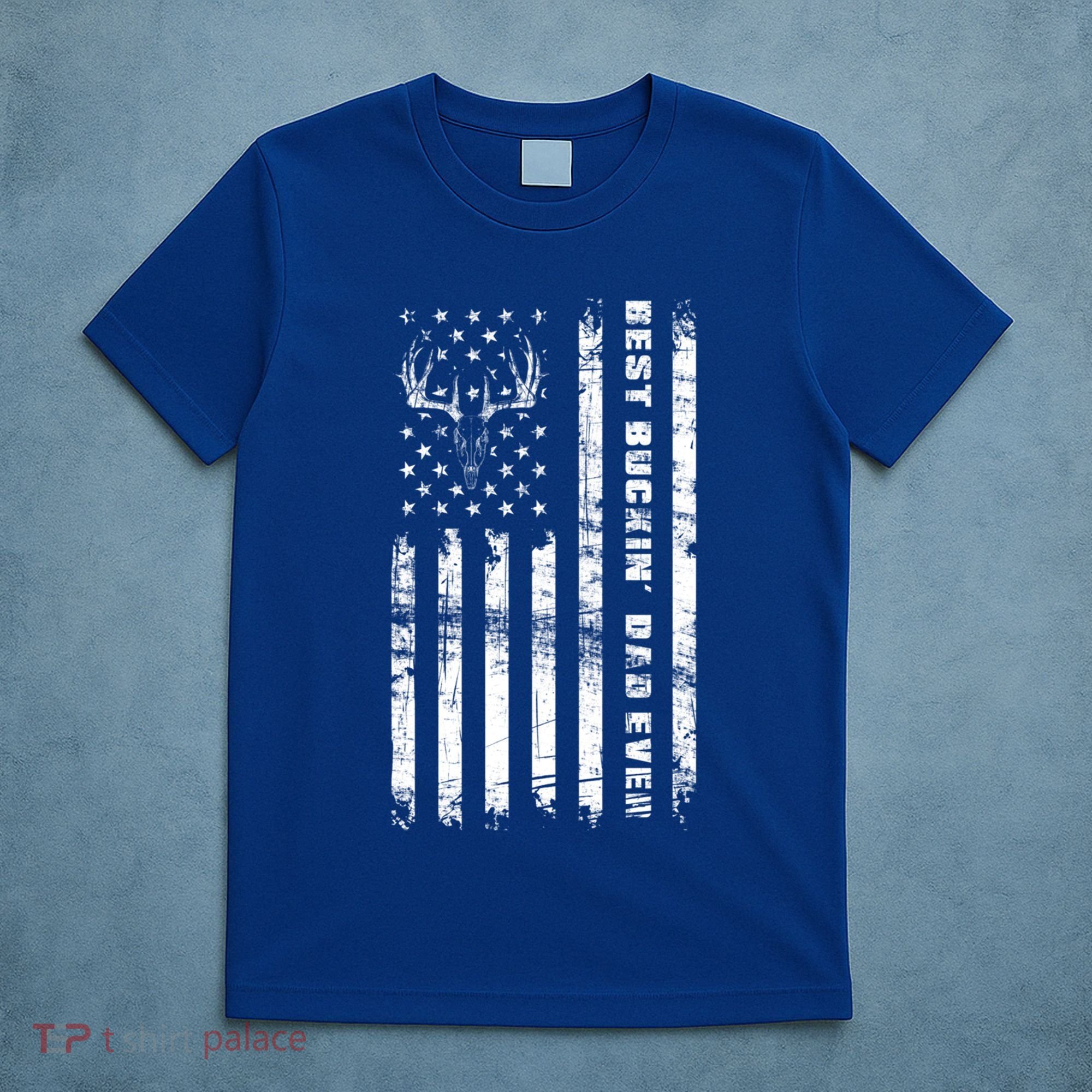 American Flag Best Buckin Dad Ever Gift Deer Hunter Gift T-Shirt