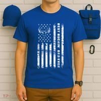 American Flag Best Buckin Dad Ever Gift Deer Hunter Gift T-Shirt thumb 6