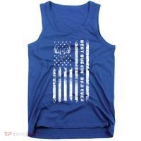 American Flag Best Buckin Dad Ever Gift Deer Hunter Gift Tank Top thumb 0