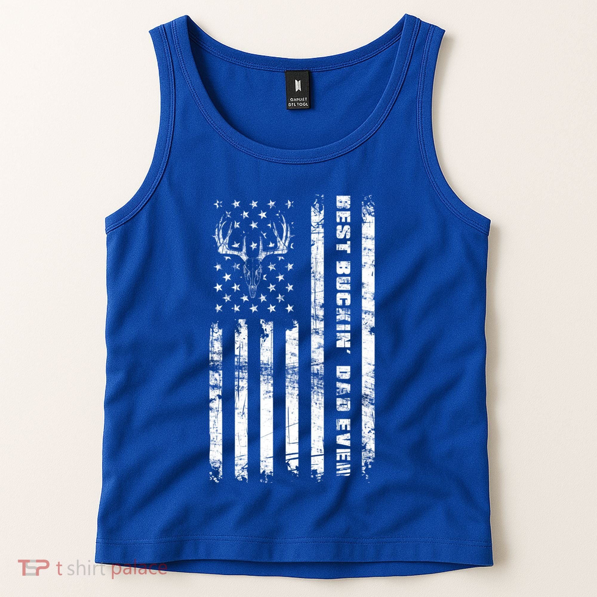 American Flag Best Buckin Dad Ever Gift Deer Hunter Gift Tank Top