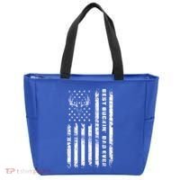 American Flag Best Buckin Dad Ever Gift Deer Hunter Gift Tote Bag thumb 0