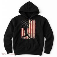 American Flag Baseball Player Gifts For Women Hoodie thumb 0