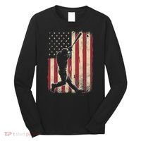American Flag Baseball Player Gifts For Women Long Sleeve Shirt thumb 0