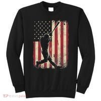 American Flag Baseball Player Gifts For Women Sweatshirt thumb 0