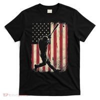 American Flag Baseball Player Gifts For Women T-Shirt thumb 0