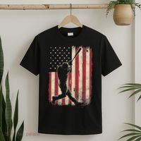 American Flag Baseball Player Gifts For Women T-Shirt thumb 2