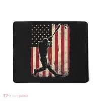American Flag Baseball Player Gifts For Women Mousepad thumb 0