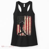 American Flag Baseball Player Gifts For Women Women's Tank Top thumb 0