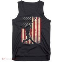 American Flag Baseball Player Gifts For Women Tank Top thumb 0