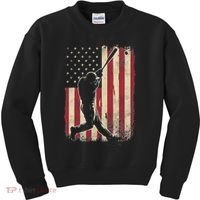 American Flag Baseball Player Gifts For Women Kids Sweatshirt thumb 0