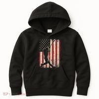 American Flag Baseball Player Gifts For Women Kids Hoodie thumb 0