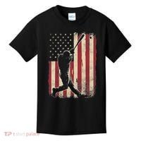 American Flag Baseball Player Gifts For Women Kids T-Shirt thumb 0