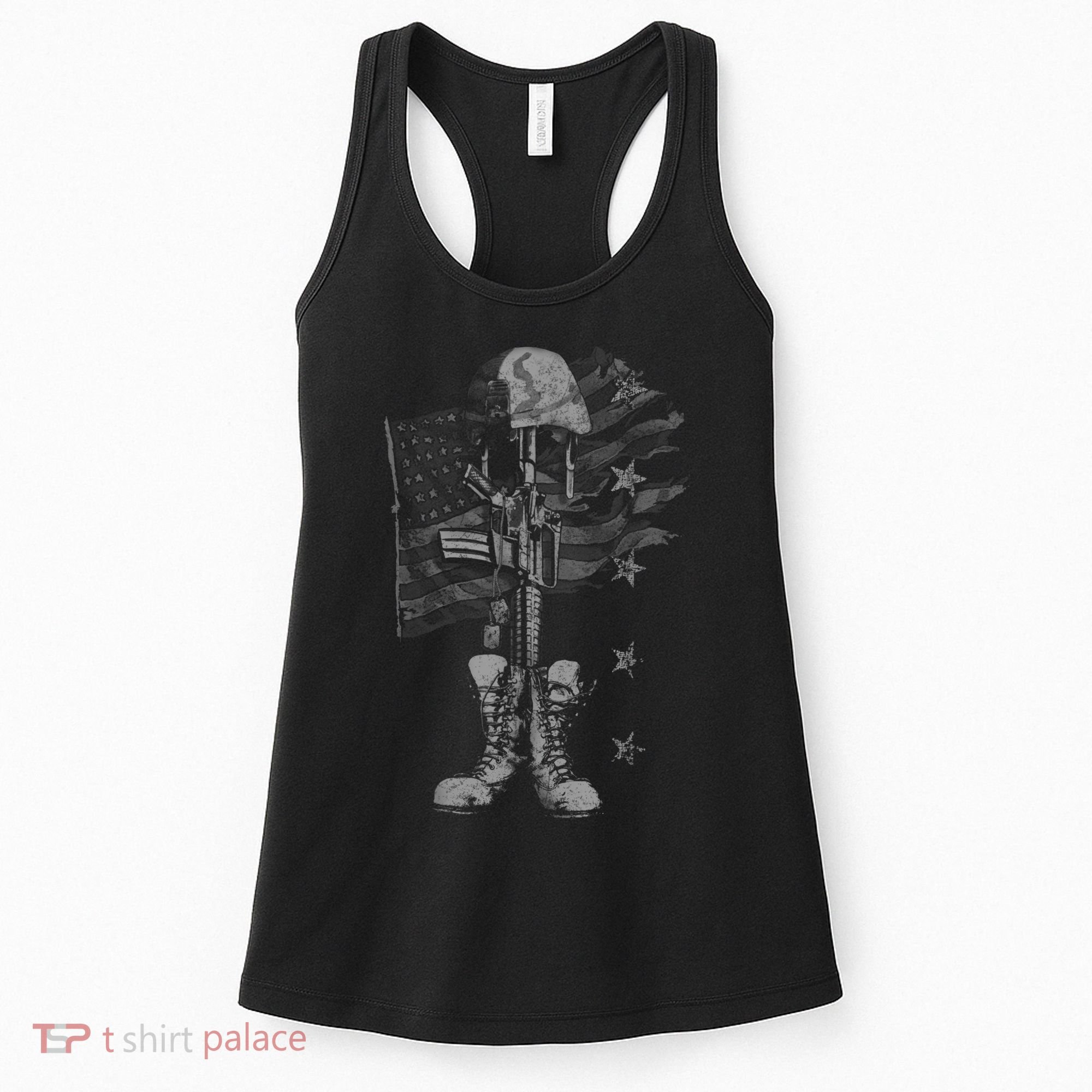 American Flag Battlefield Cross Women's Tank Top