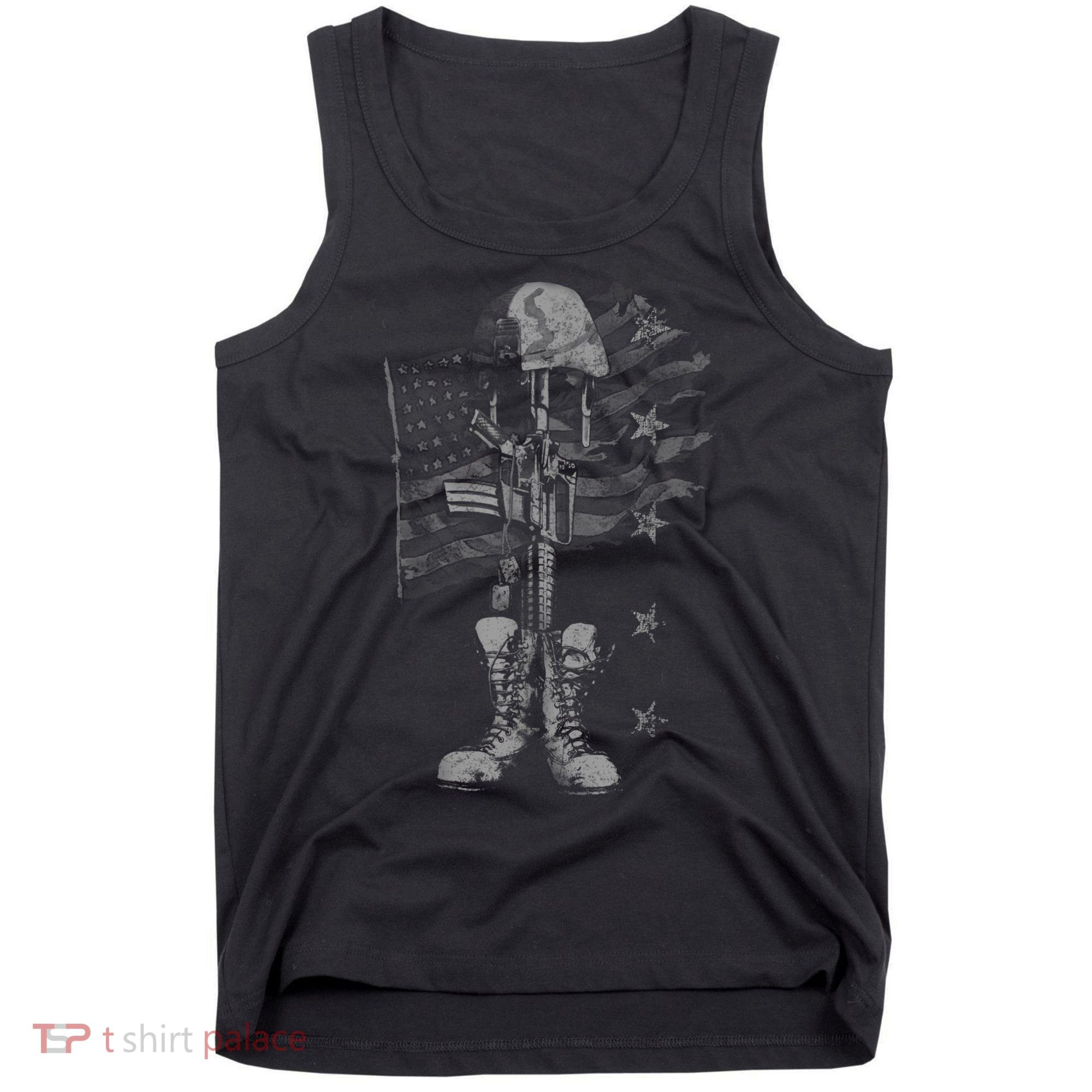 American Flag Battlefield Cross Tank Top