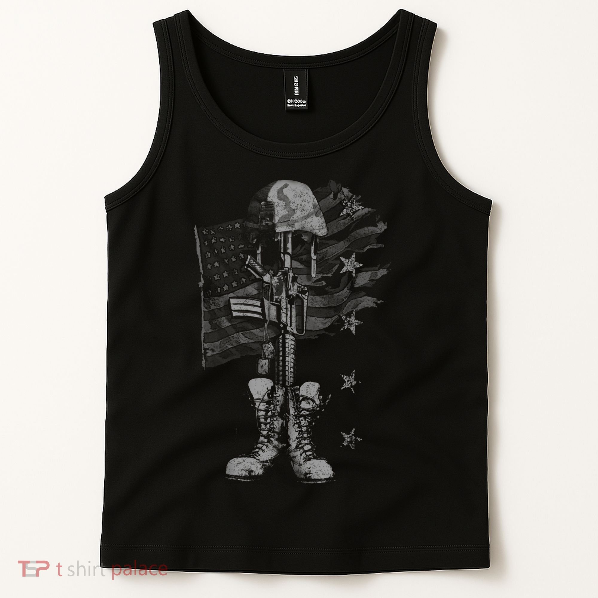 American Flag Battlefield Cross Tank Top