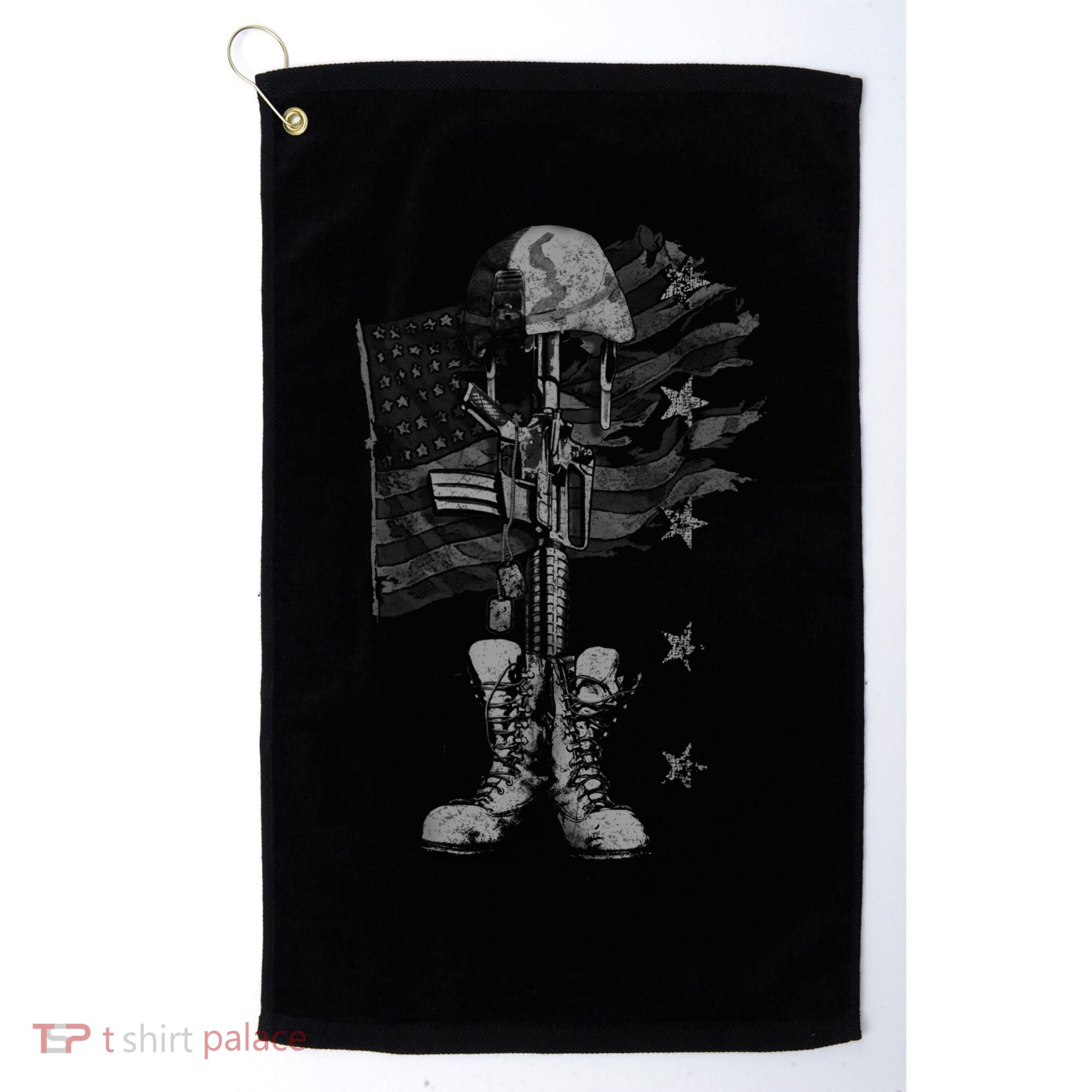 American Flag Battlefield Cross Golf Towel