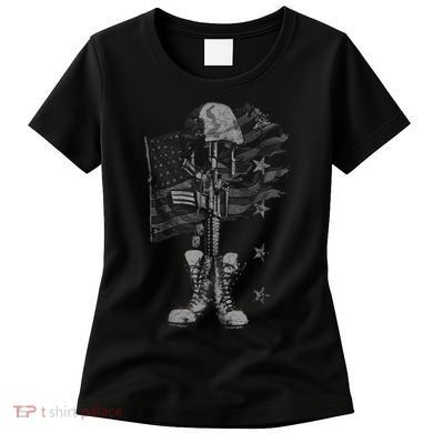 American Flag Battlefield Cross Women's T-Shirt