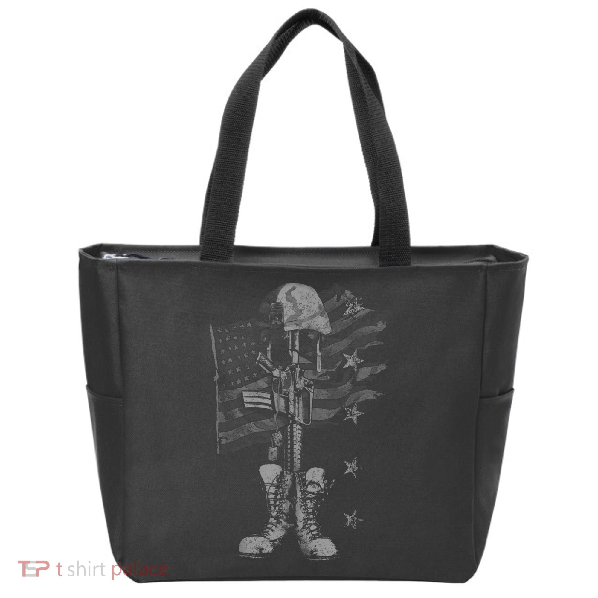 American Flag Battlefield Cross Tote Bag
