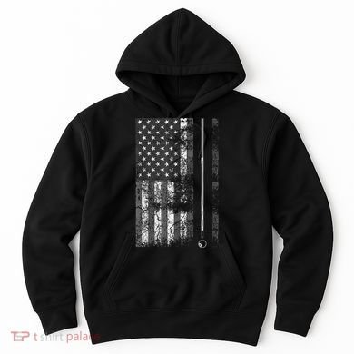 American Flag Billiard Stick Cute Table Game Funny USA Hoodie
