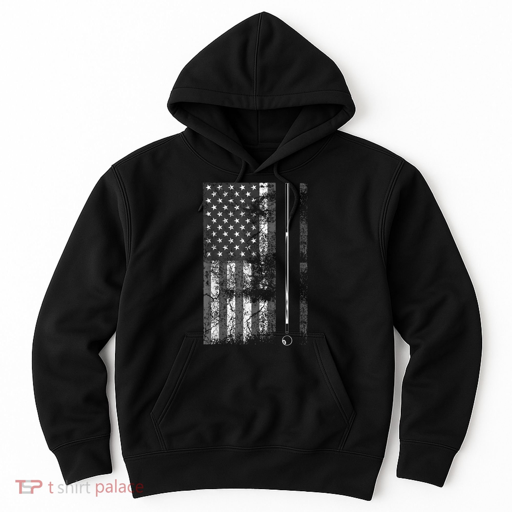 American Flag Billiard Stick Cute Table Game Funny USA Hoodie