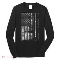 American Flag Billiard Stick Cute Table Game Funny USA Long Sleeve Shirt thumb 0