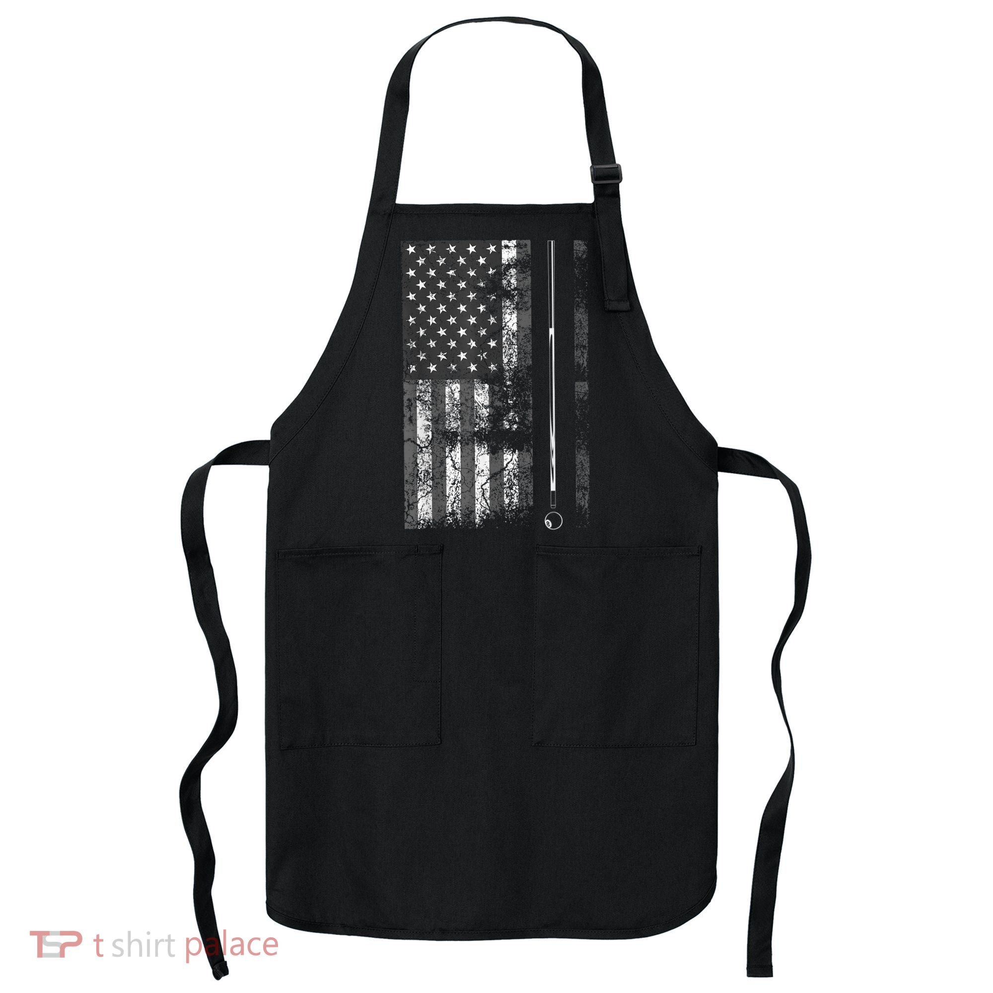 American Flag Billiard Stick Cute Table Game Funny USA Apron