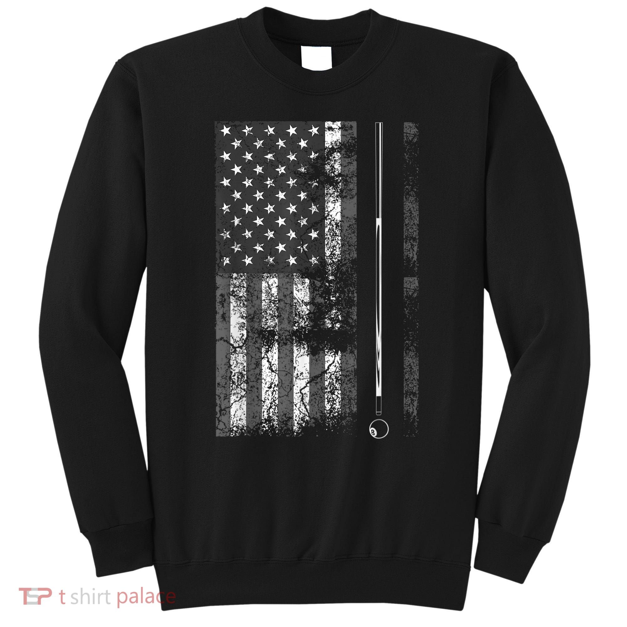 American Flag Billiard Stick Cute Table Game Funny USA Sweatshirt