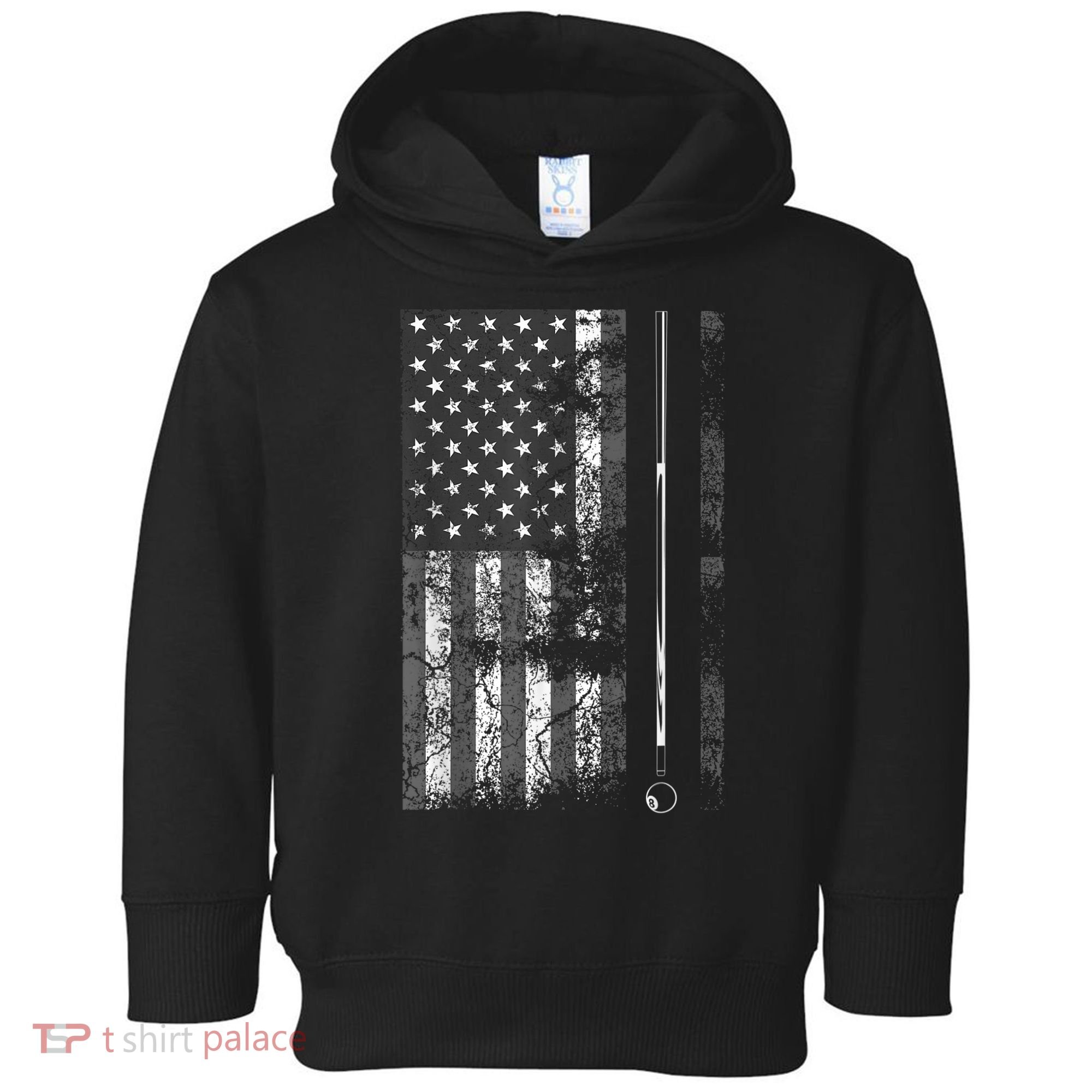 American Flag Billiard Stick Cute Table Game Funny USA Toddler Hoodie
